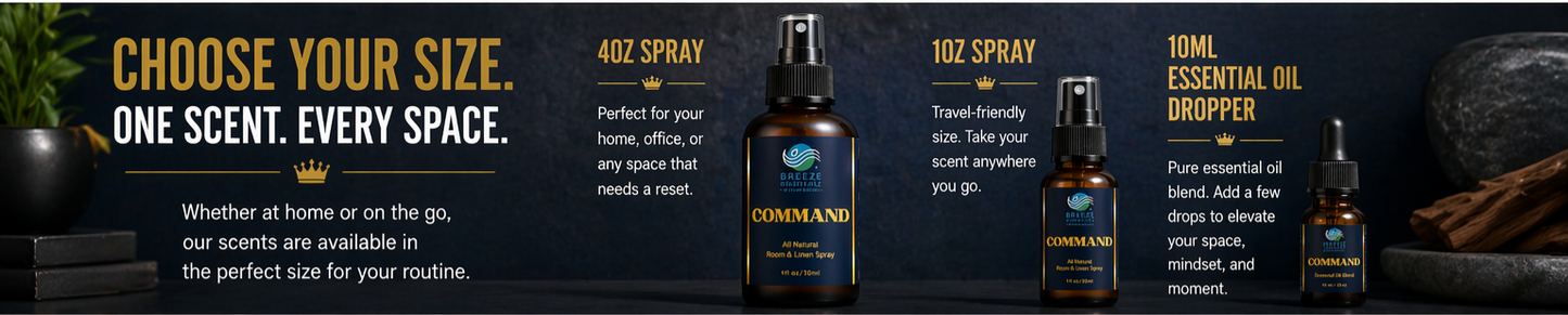 Command Room & Linen spray 4oz - Masculine Home Fragrance , Air Freshener, Fabric Freshener, Car Spray, Room Freshener, Luxury Room Spray