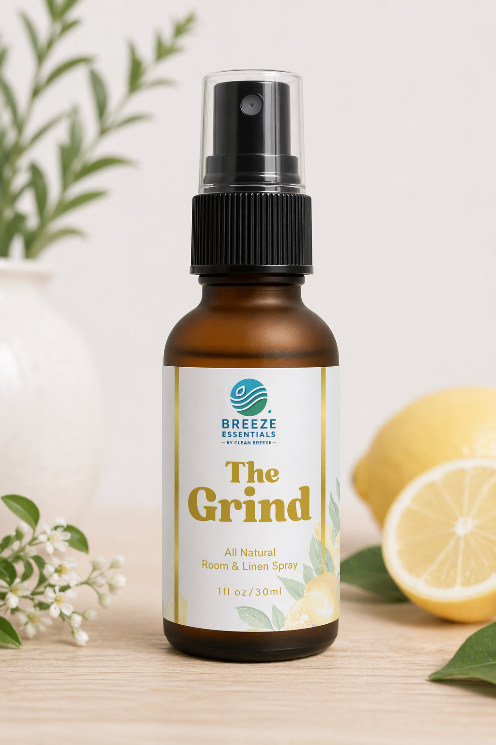 The Grind Room & Linen Spray 1oz -Active Odor Eliminator Spray, Furniture Deodorizer Spray & Bathroom Odor Eliminator for Home and office - Essential Oil Infused
