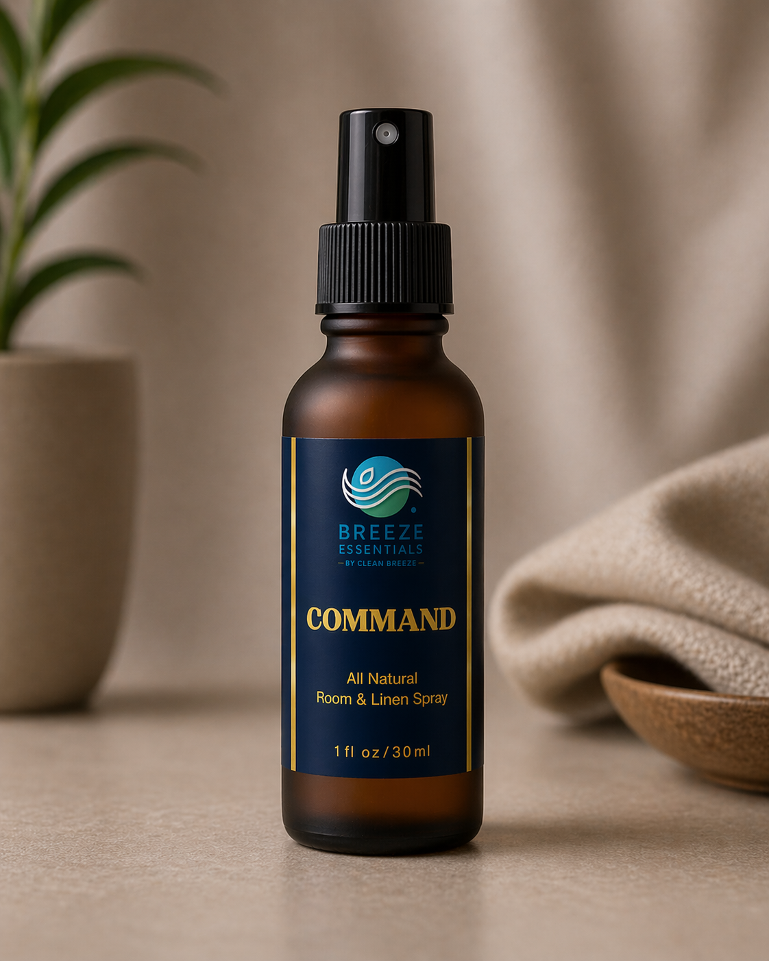 Command Room & Linen Spray -Masculine Home Fragrance , Air Freshener, Fabric Freshener, Car Spray, Room Freshener, Luxury Room Spray - 1oz Blend with Aromatherapy Essential Oils