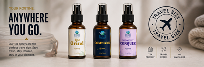 The Grind Room & Linen Spray 1oz -Active Odor Eliminator Spray, Furniture Deodorizer Spray & Bathroom Odor Eliminator for Home and office - Essential Oil Infused