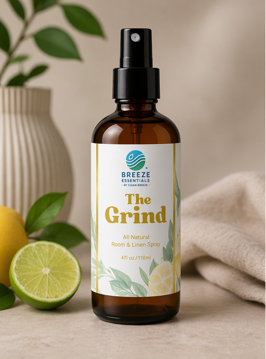 The Grind Room & Linen Spray 4oz -Active Odor Eliminator Spray, Furniture Deodorizer Spray & Bathroom Odor Eliminator for Home and office - Essential Oil Infused