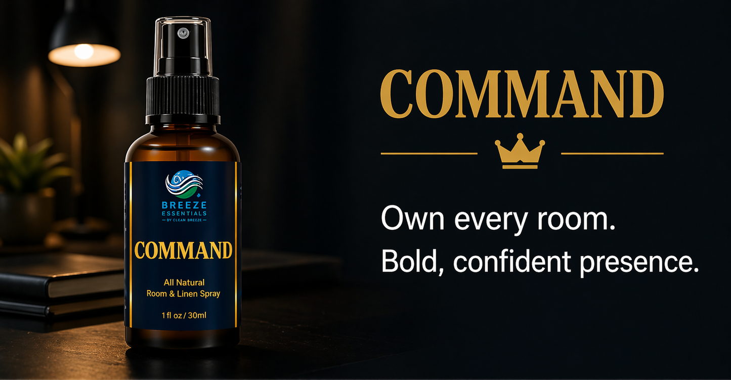 Command Room & Linen spray 4oz - Masculine Home Fragrance , Air Freshener, Fabric Freshener, Car Spray, Room Freshener, Luxury Room Spray